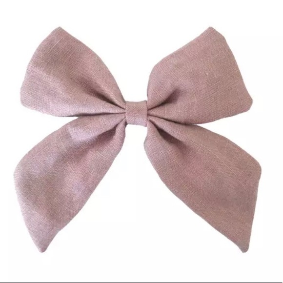 New set of 4 Linen Bows Clips - Picture 8 of 8
